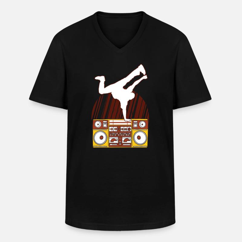 Breakdancer Move - Männer-T-Shirt mit V-Ausschnitt - Schwarz