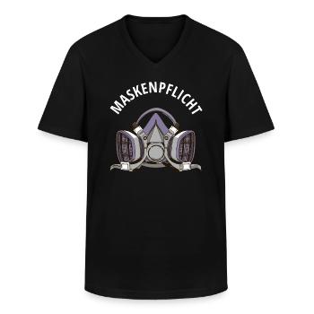 Maskenpflicht Lackiermaske Lackierer Auto KFZ - Männer-T-Shirt mit V-Ausschnitt - Schwarz - Vorne - AI Model Male 178 dark (178cm)