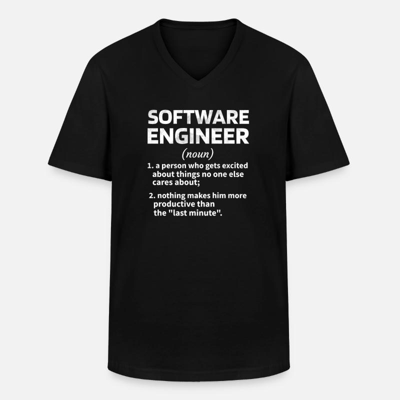 Softwareingenieur Software Engineer Techniker - Männer-T-Shirt mit V-Ausschnitt - Schwarz