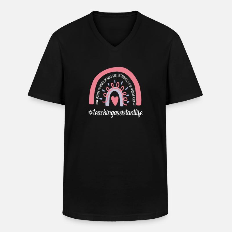 Lehrassistent Hilfslehrer Pädagogischer Assistent - Männer-T-Shirt mit V-Ausschnitt - Schwarz