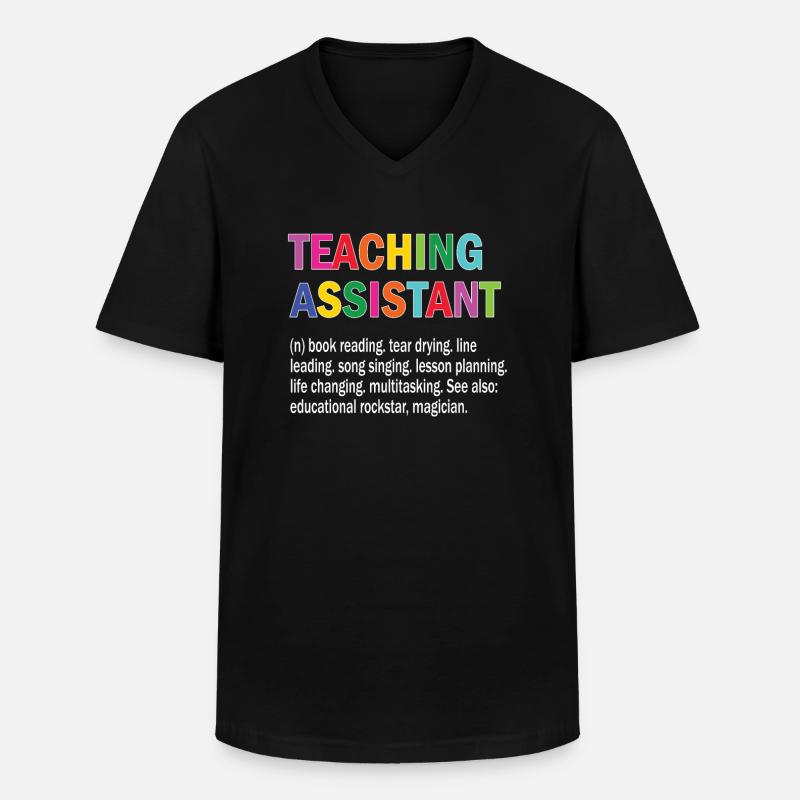 Assistant assistant professeur assistant - T-shirt col V Homme - noir