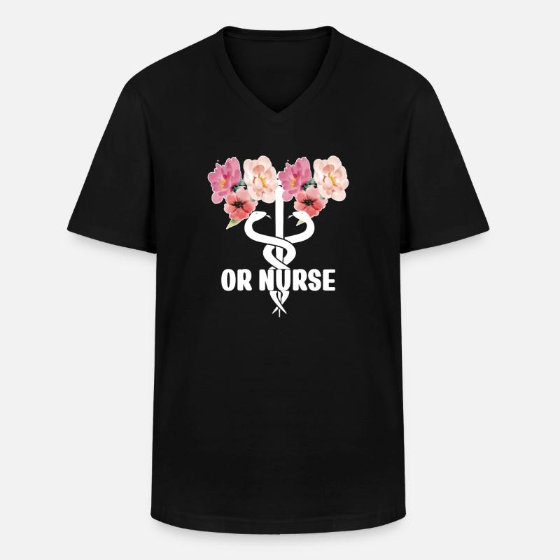OP-Schwester Operationsschwester Krankenpflegerin - Männer-T-Shirt mit V-Ausschnitt - Schwarz