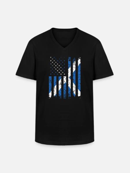 Half Scots Half American USA Scotland Flag - Men's V-Neck T-Shirt - black
