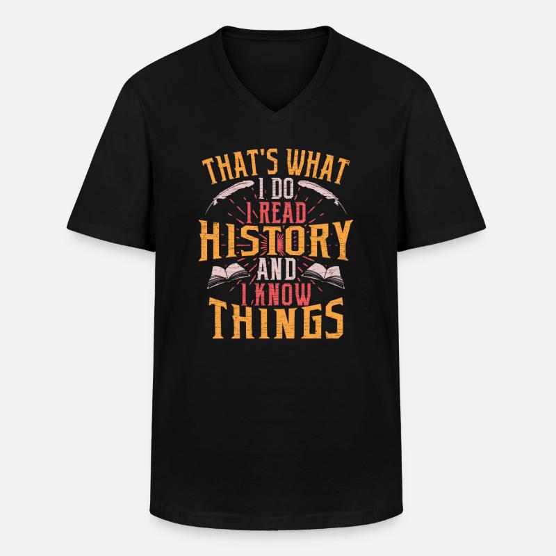 Lehrer Geschichte Geschenk - Männer-T-Shirt mit V-Ausschnitt - Schwarz