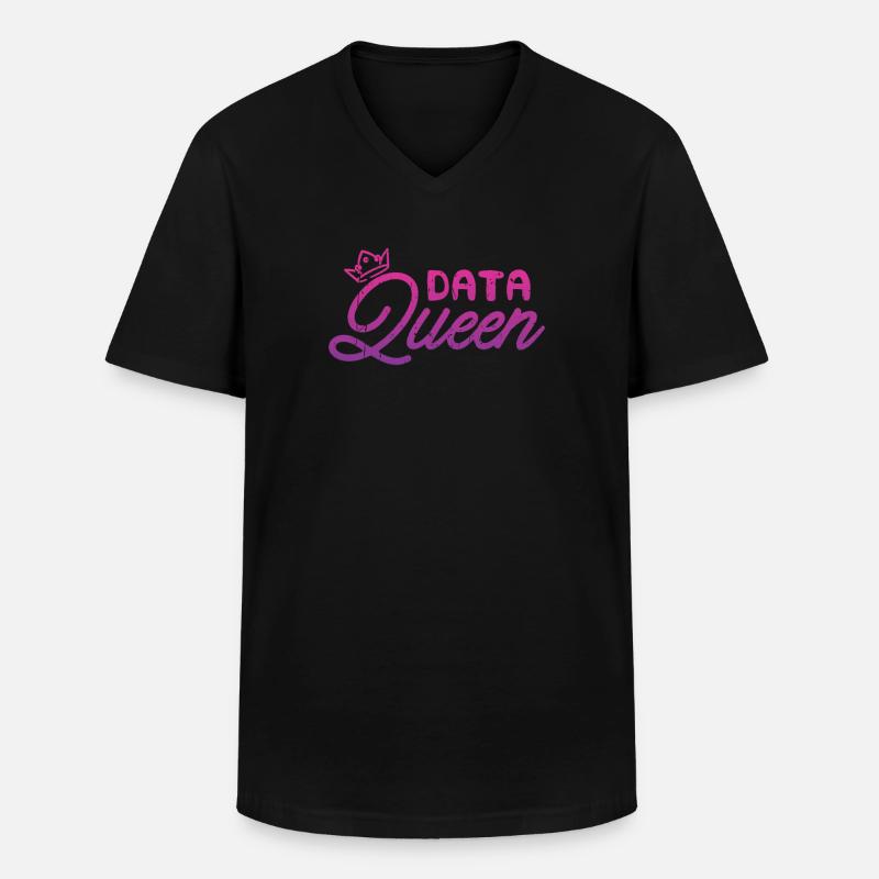 Data Queen - Codierung - Männer-T-Shirt mit V-Ausschnitt - Schwarz