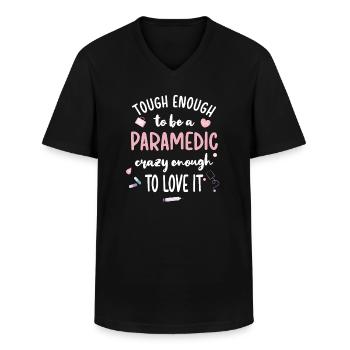 Paramedic Notfallsanitäter Sanitäter Rettungskraft - Männer-T-Shirt mit V-Ausschnitt - Schwarz - Vorne - AI Model Male 178 dark (178cm)