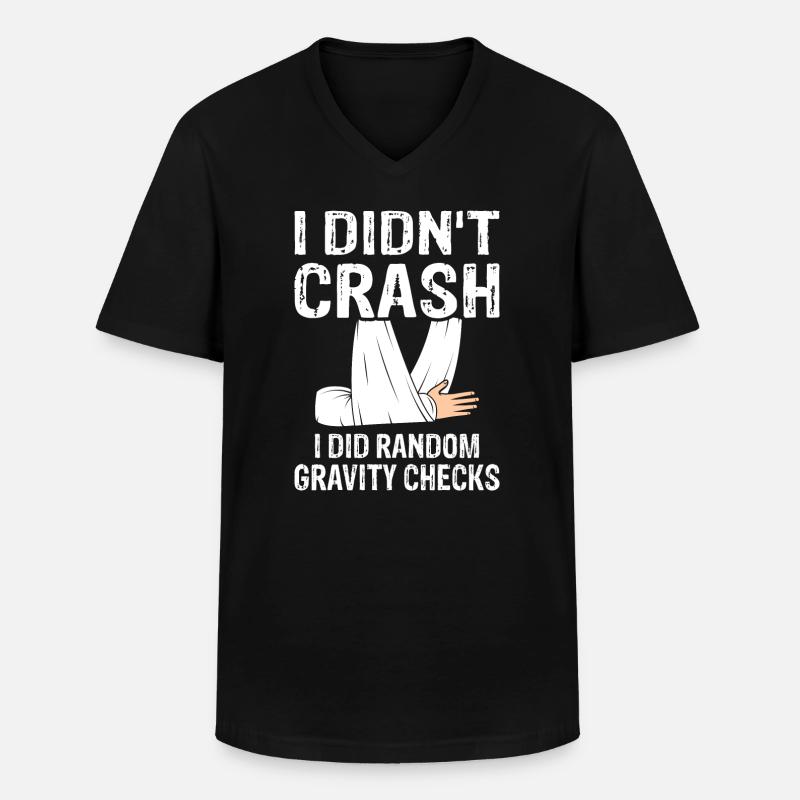 Gravity Checks - Knochenbruch Fraktur Armbruch - Männer-T-Shirt mit V-Ausschnitt - Schwarz
