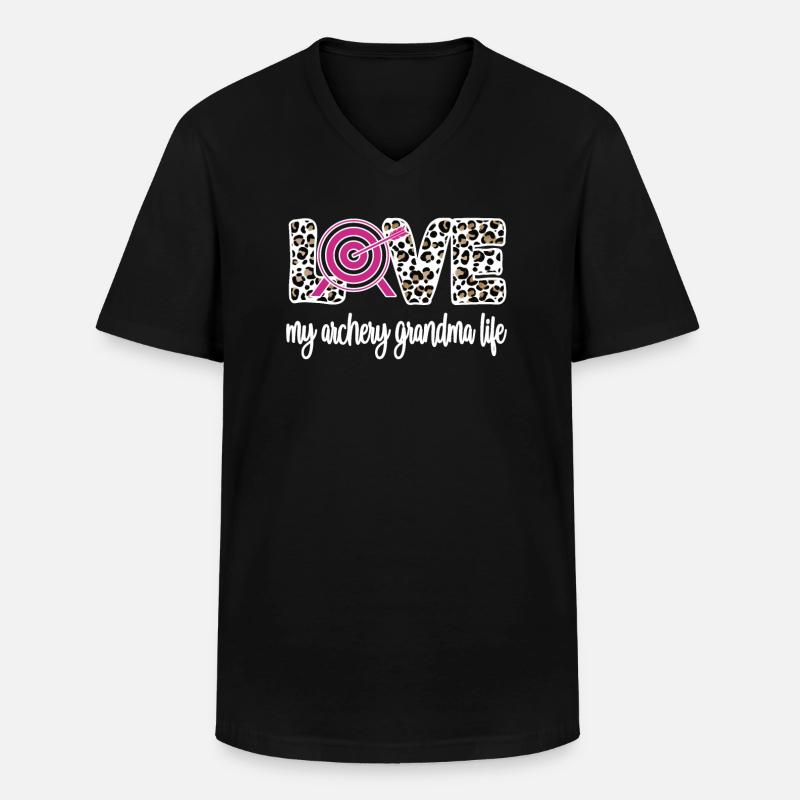Bogenschießen-Großmutter Von Bogenschützen Oma - Männer-T-Shirt mit V-Ausschnitt - Schwarz
