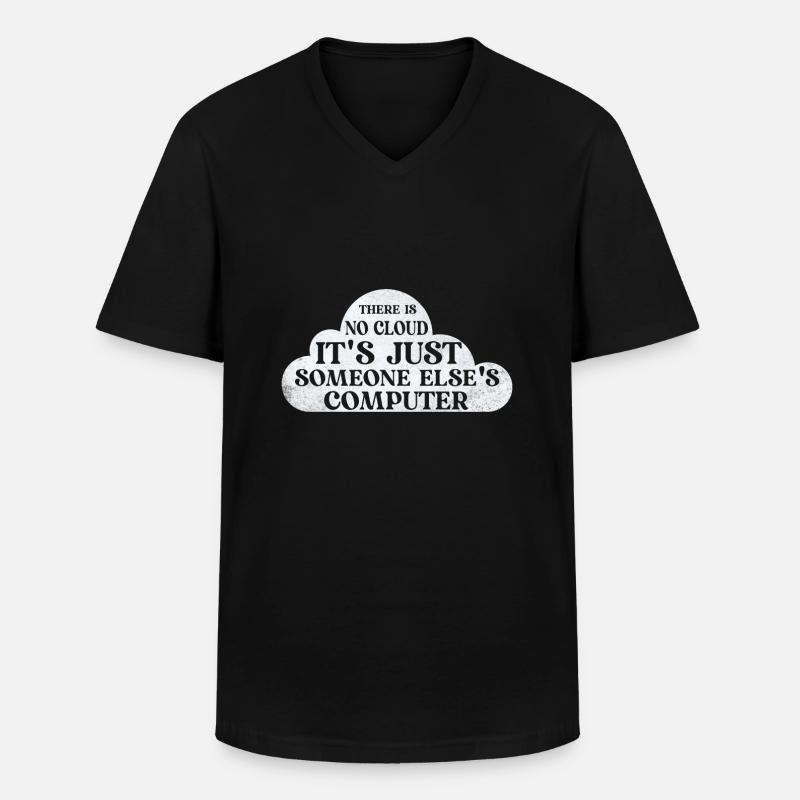 Cloud Computing Informatik Tech - Männer-T-Shirt mit V-Ausschnitt - Schwarz