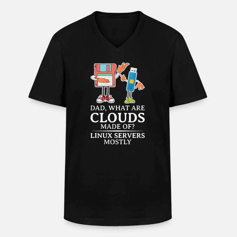Cloud Computing Informatik Tech - Männer-T-Shirt mit V-Ausschnitt - Schwarz