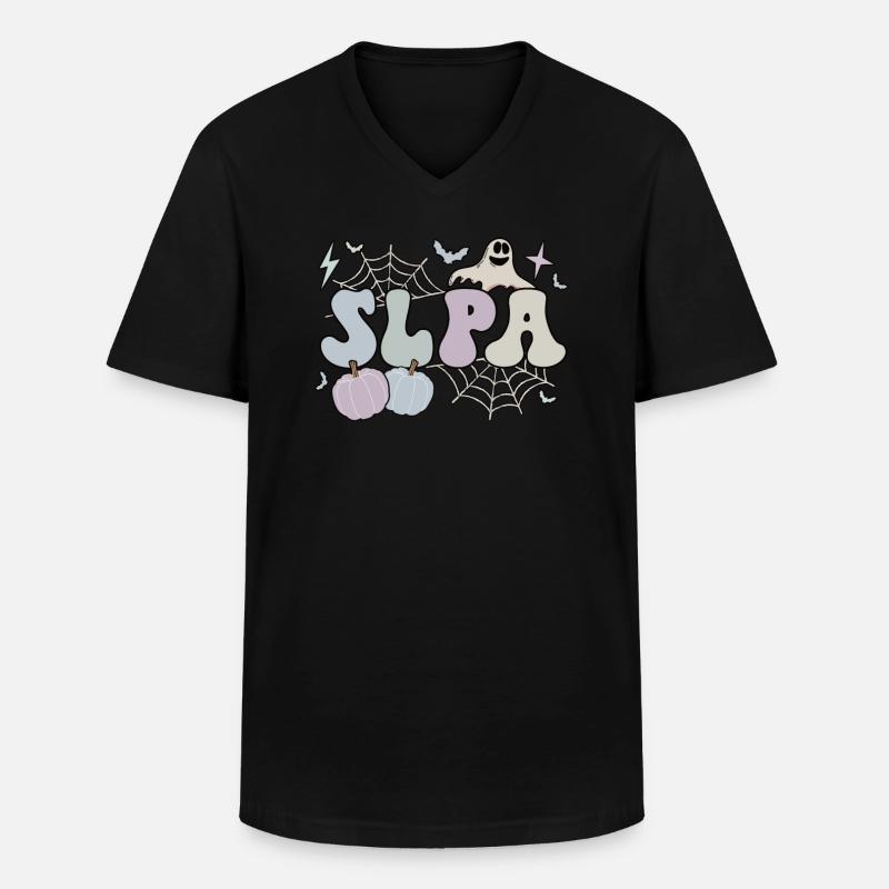 Speech Language Pathologist Assistant Halloween - Men's V-Neck T-Shirt - black