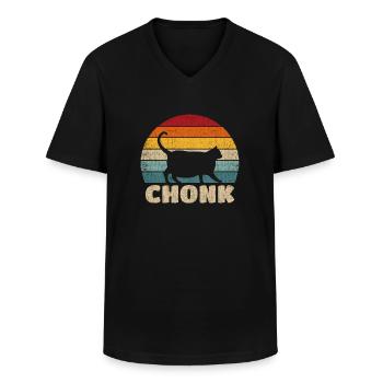 Funny Cat - Männer-T-Shirt mit V-Ausschnitt - Schwarz - Vorne - AI Model Male 178 dark (178cm)