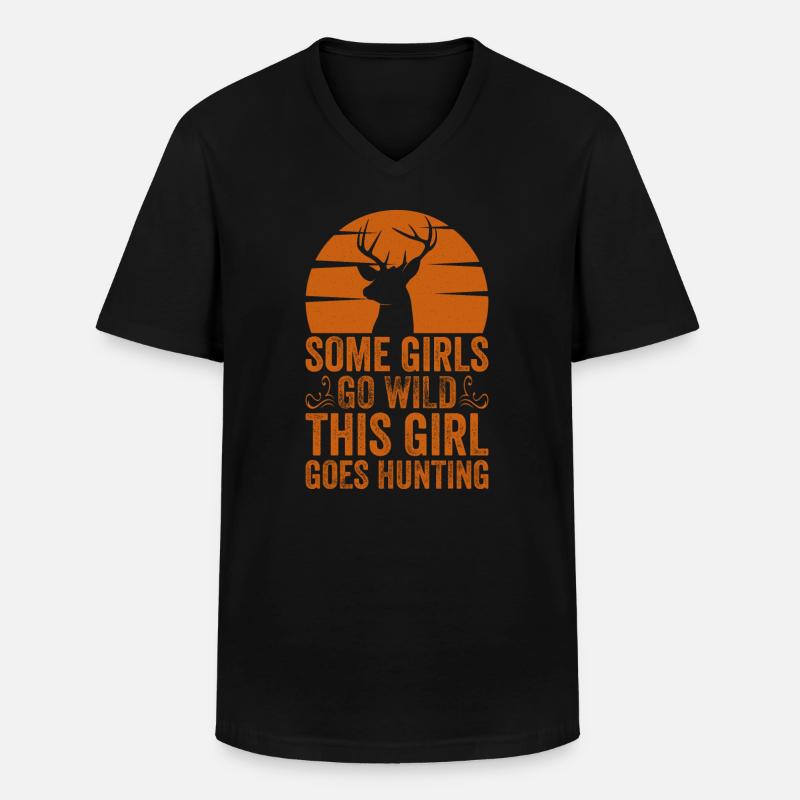 Hirschjagd Jägerin Spruch Jagd - Männer-T-Shirt mit V-Ausschnitt - Schwarz