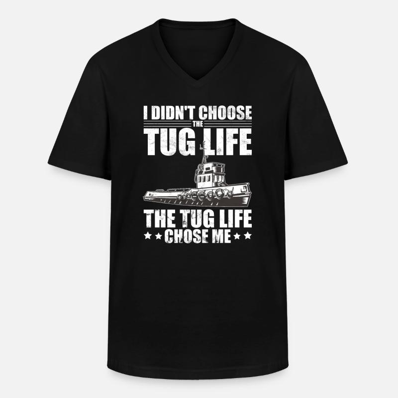 Schlepper Schleppboot Tug Life - Männer-T-Shirt mit V-Ausschnitt - Schwarz
