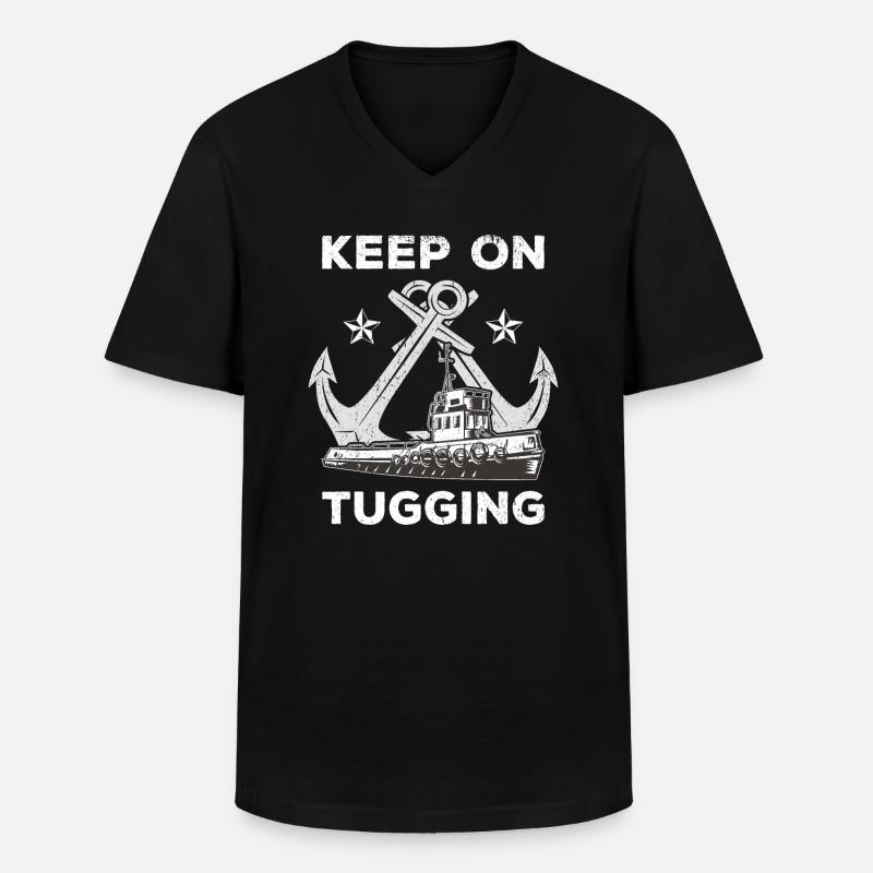 Schlepper Schleppboot Tug Life - Männer-T-Shirt mit V-Ausschnitt - Schwarz