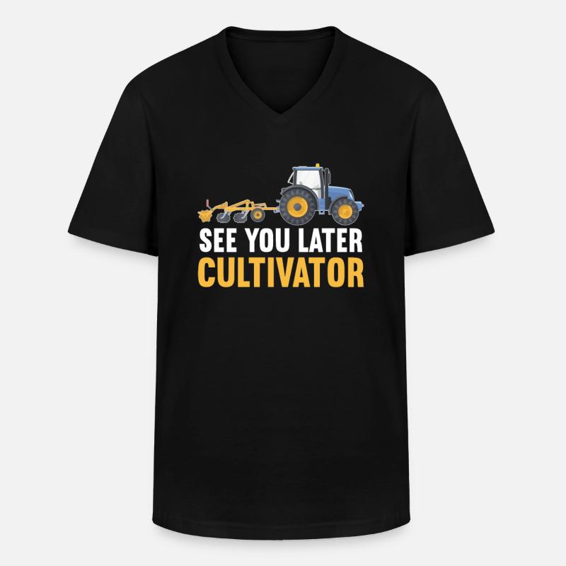 Bis später Kultivator - Männer-T-Shirt mit V-Ausschnitt - Schwarz