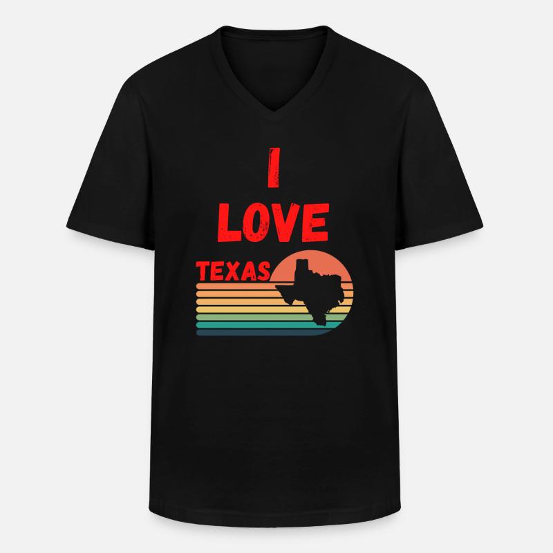 Ich liebe Texas - Männer-T-Shirt mit V-Ausschnitt - Schwarz