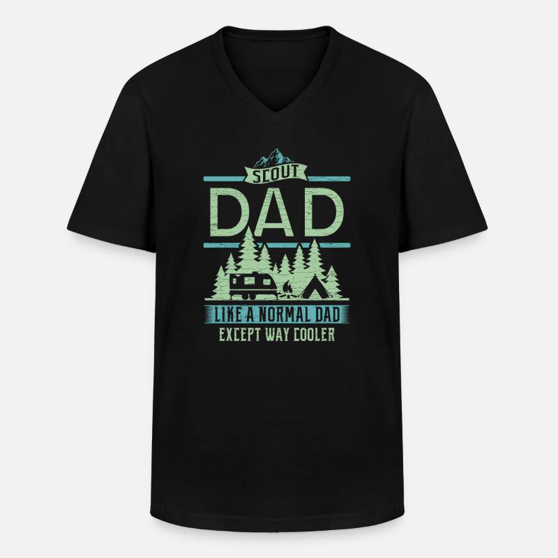 Camping Dad Geschenk - Männer-T-Shirt mit V-Ausschnitt - Schwarz