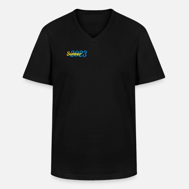Sommer 2023 - Männer-T-Shirt mit V-Ausschnitt - Schwarz