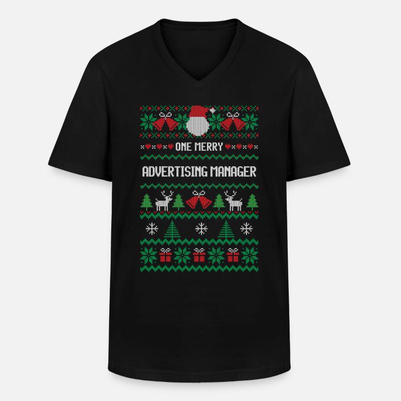 Ein fröhlicher Werbemanager - Männer-T-Shirt mit V-Ausschnitt - Schwarz