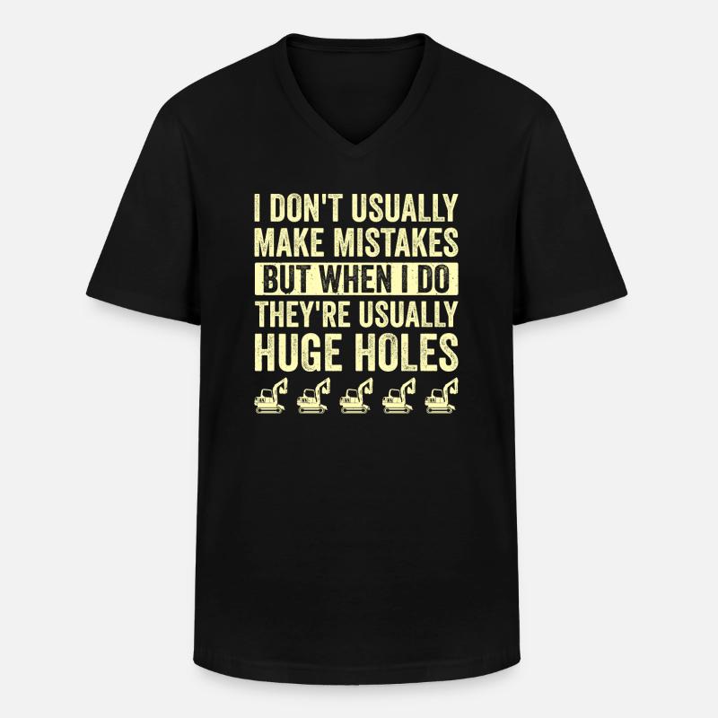 Retro Bagger Spruch Baggerfahrer Baustelle - Männer-T-Shirt mit V-Ausschnitt - Schwarz
