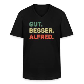 Alfred Spruch Vorname Name Gut Besser Alfred - Männer-T-Shirt mit V-Ausschnitt - Schwarz - Vorne - AI Model Male 178 dark (178cm)