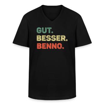 Benno Spruch Vorname Name Gut Besser Benno - Männer-T-Shirt mit V-Ausschnitt - Schwarz - Vorne - AI Model Male 178 dark (178cm)