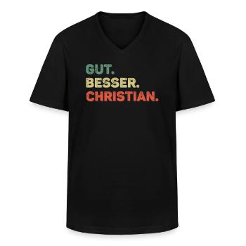 Christian Spruch Vorname Name Gut Besser Christian - Männer-T-Shirt mit V-Ausschnitt - Schwarz - Vorne - AI Model Male 178 dark (178cm)