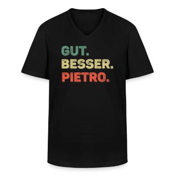 Pietro Spruch Vorname Name Gut Besser Pietro - Männer-T-Shirt mit V-Ausschnitt - Schwarz - Vorne - AI Model Male 178 dark (178cm)