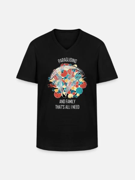 Paragliding Gleitschirm Paragleiter Paraglider - Men's V-Neck T-Shirt - black