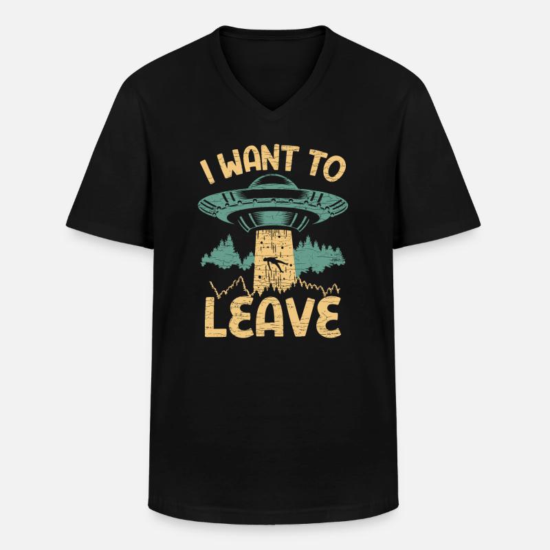 Alien Abduction Ufo Geschenk - Männer-T-Shirt mit V-Ausschnitt - Schwarz