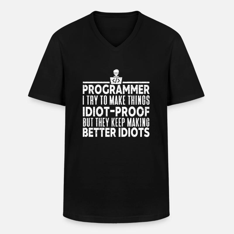 Informatiker Programmierer Coder - Männer-T-Shirt mit V-Ausschnitt - Schwarz