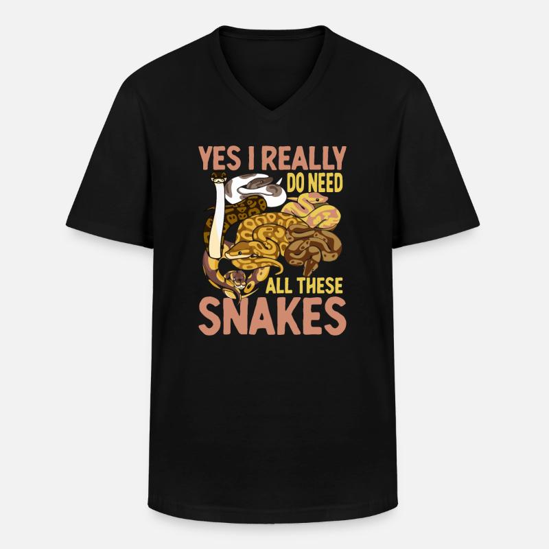 Python Schlange Geschenk - Männer-T-Shirt mit V-Ausschnitt - Schwarz