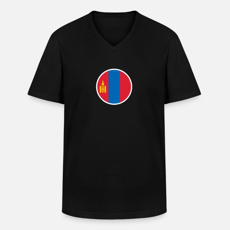 Mongolei Mongolische Flagge Mongole - Männer-T-Shirt mit V-Ausschnitt - Schwarz