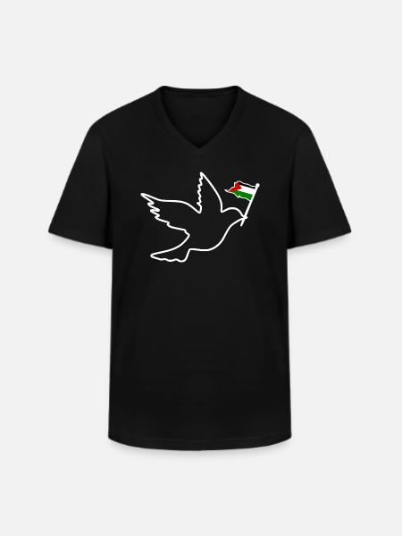 Free palestine - Men's V-Neck T-Shirt - black