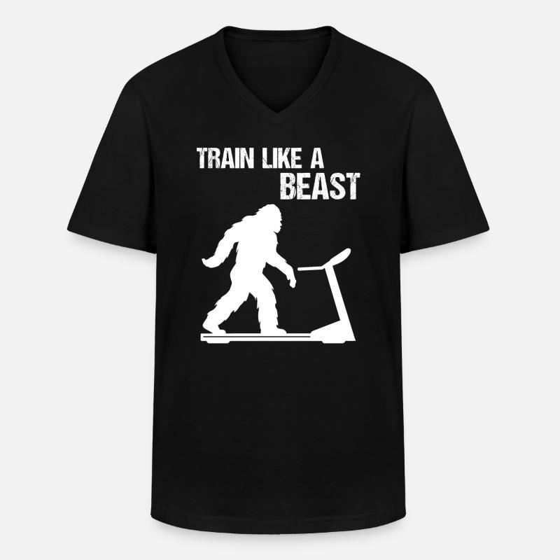 Beast Bigfoot Training Motivation - Männer-T-Shirt mit V-Ausschnitt - Schwarz