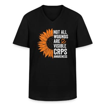Unsichtbare Kämpfe: CRPS-Bewusstsein - Männer-T-Shirt mit V-Ausschnitt - Schwarz - Vorne - AI Model Male 178 dark (178cm)