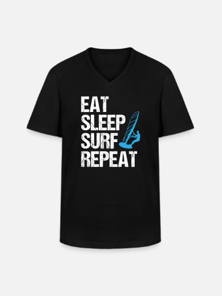 Surf rhythm - eat, sleep, surf - Men's V-Neck T-Shirt - black