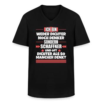 Neither poet nor thinker, but conductor - Men's V-Neck T-Shirt - black - Front - AI Model Male 178 dark (178cm)