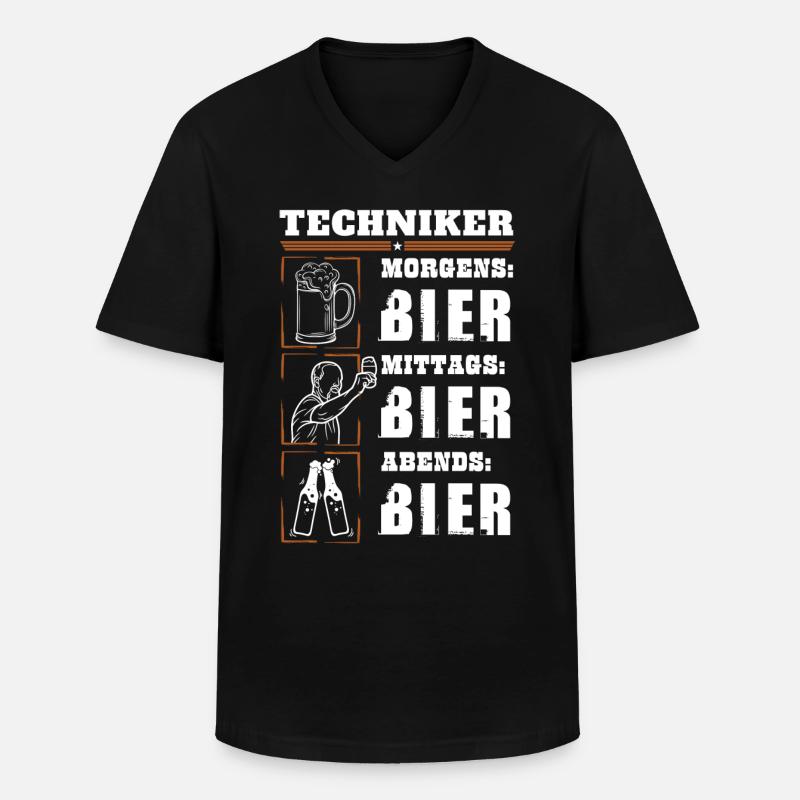 Mon quotidien de technicien - T-shirt col V Homme - noir
