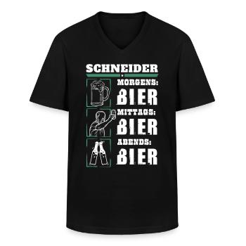 Mon quotidien de tailleur - T-shirt col V Homme - noir - Devant - AI Model Male 178 dark (178cm)