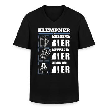 Mein Tagesablauf als Klempner - Männer-T-Shirt mit V-Ausschnitt - Schwarz - Vorne - AI Model Male 178 dark (178cm)