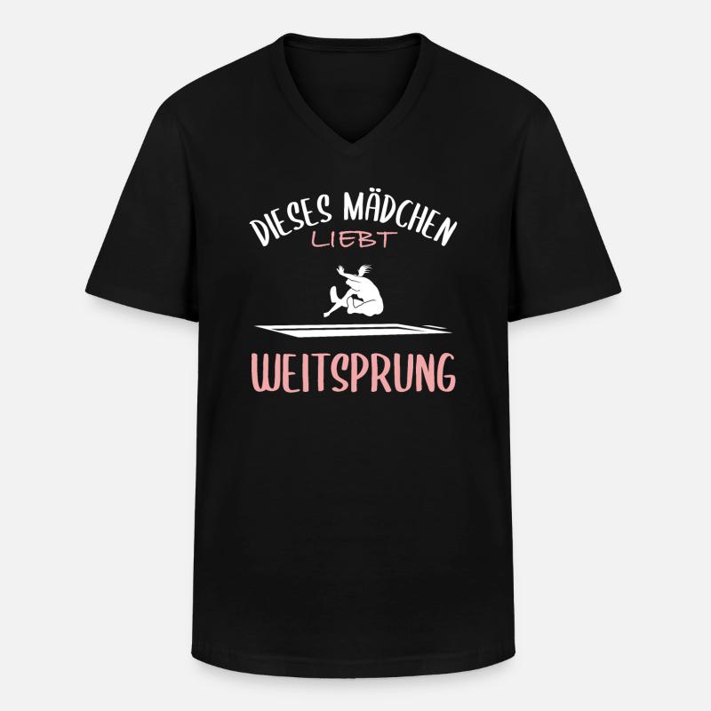 Weitsprung-Liebe - Männer-T-Shirt mit V-Ausschnitt - Schwarz