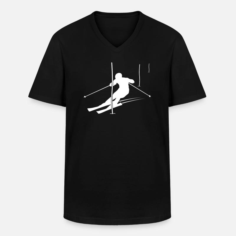 Slalom-Champion Geschenk - Männer-T-Shirt mit V-Ausschnitt - Schwarz