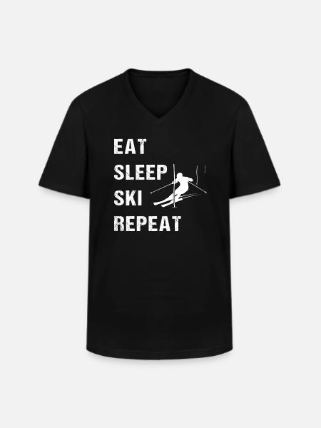 Ski Slalom Life Cycle - Men's V-Neck T-Shirt - black
