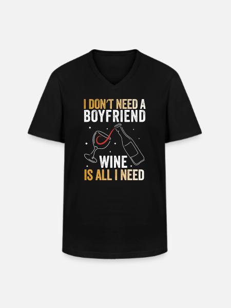 Wine: My True Love - Men's V-Neck T-Shirt - black