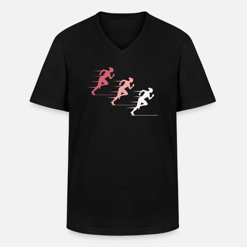 Bunte Sprinterinnen Elite - Männer-T-Shirt mit V-Ausschnitt - Schwarz