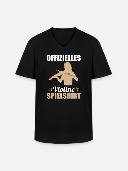 Official Violin Practice Shirt - Men's V-Neck T-Shirt - black