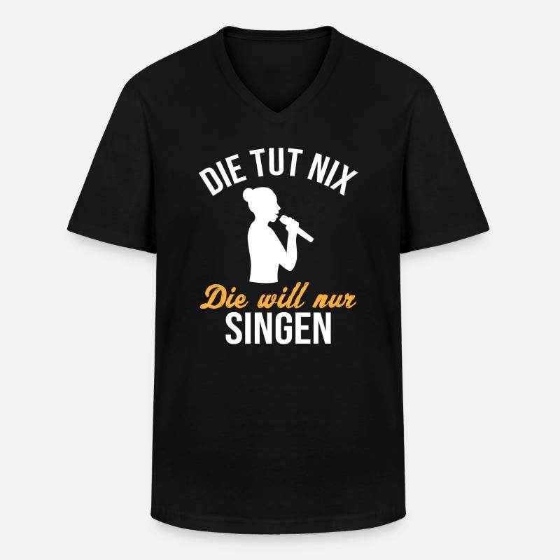 Unschuldig Singende Sängerin - Geschenk - Männer-T-Shirt mit V-Ausschnitt - Schwarz
