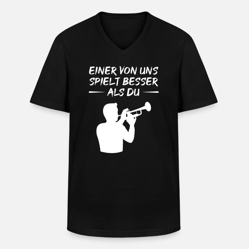 Trompeter Challenge – Besser als du - Männer-T-Shirt mit V-Ausschnitt - Schwarz